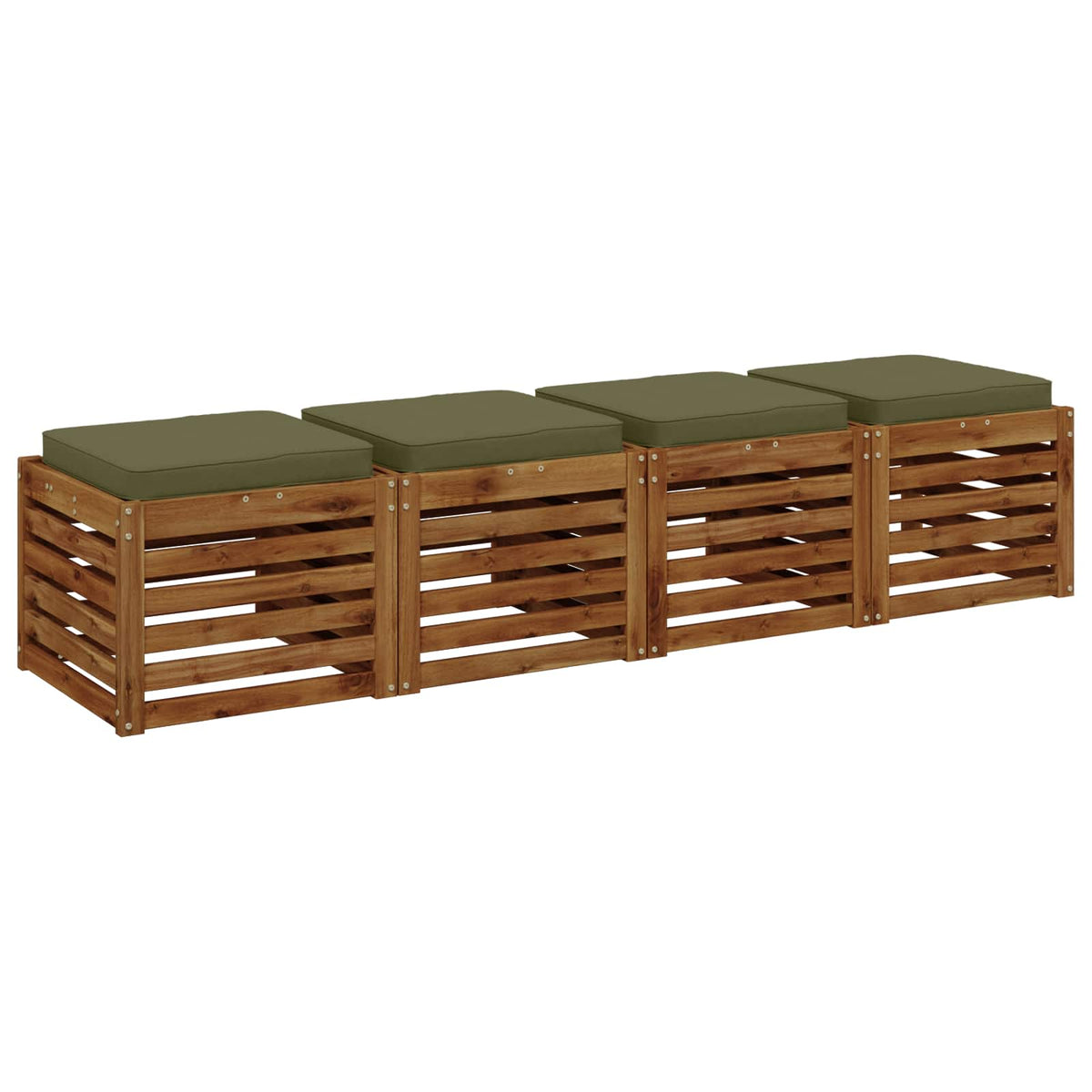 vidaXL 4-Piece Seat Cushions VUGHT 4 pcs 100% Polyester Olive Green 3