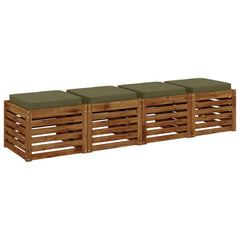 vidaXL 4-Piece Seat Cushions VUGHT 4 pcs 100% Polyester Olive Green 3