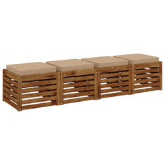 vidaXL 4-Piece Seat Cushions VUGHT 4 pcs 100% Polyester Sand 3