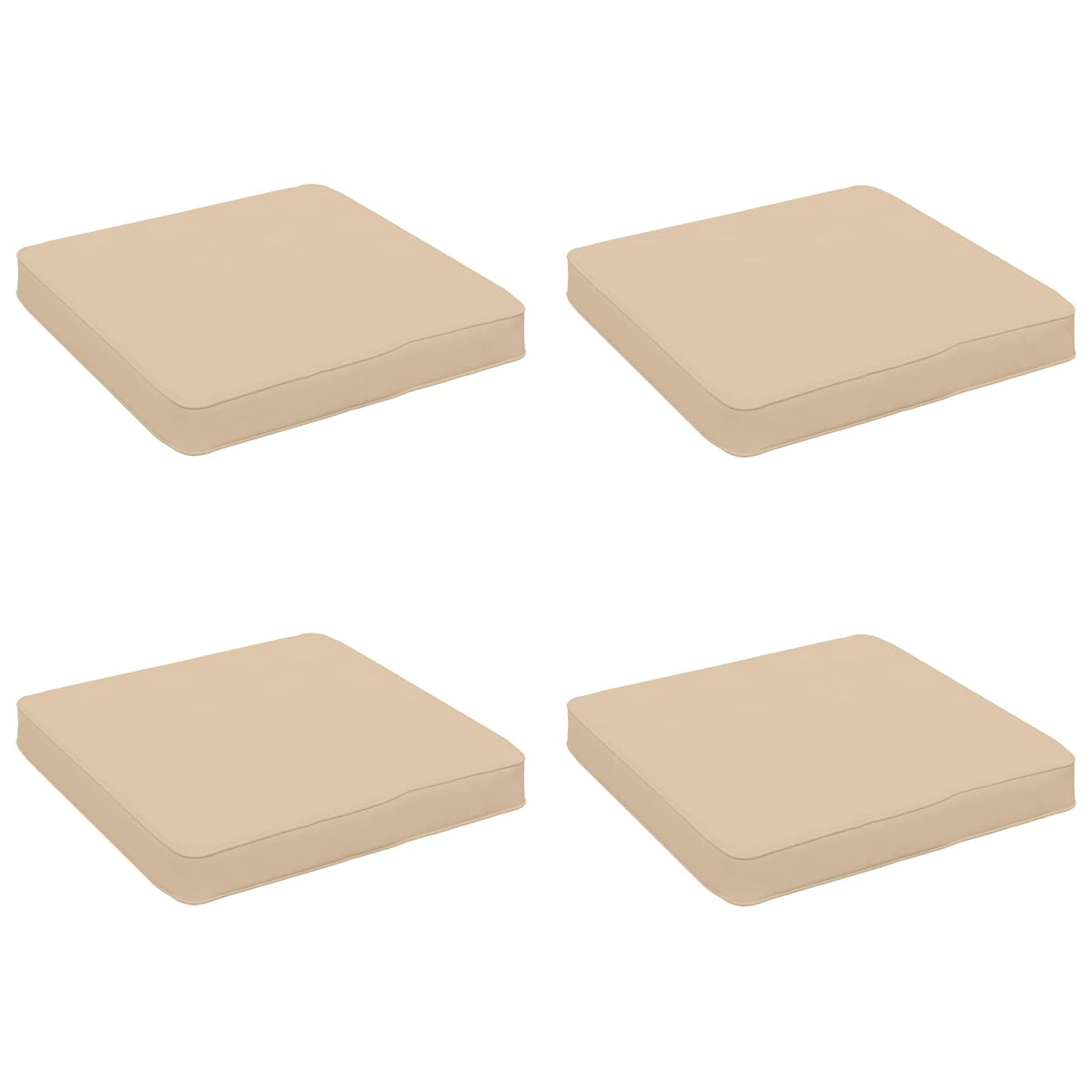 vidaXL 4-Piece Seat Cushions VUGHT 4 pcs 100% Polyester Cream 2
