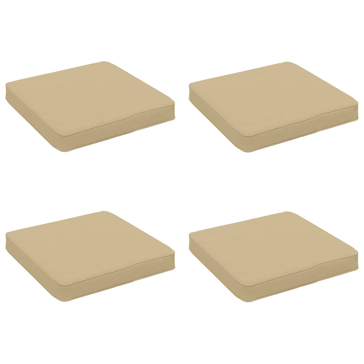 vidaXL 4-Piece Seat Cushions VUGHT 4 pcs 100% Polyester Beige 2