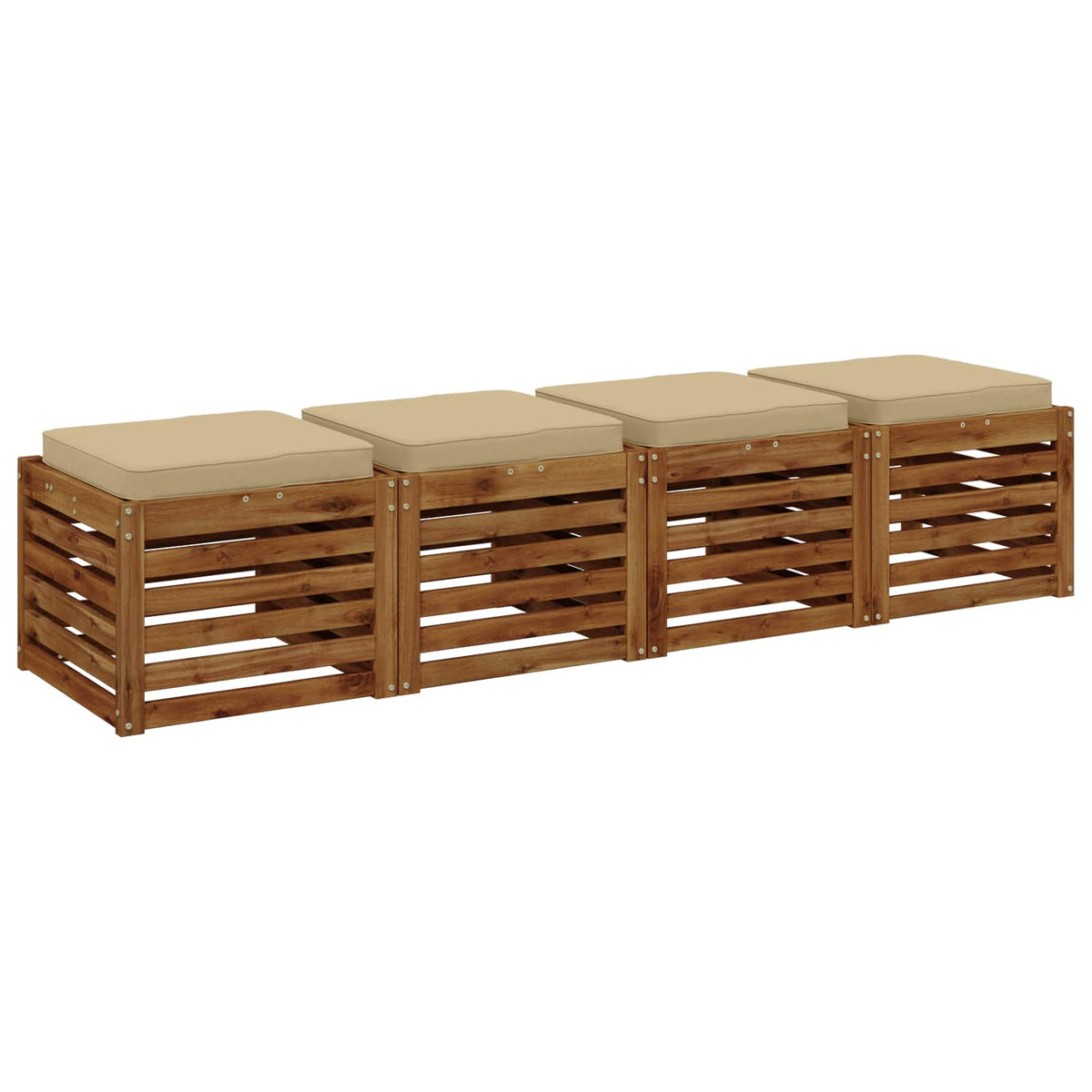vidaXL 4-Piece Seat Cushions VUGHT 4 pcs 100% Polyester Beige 3