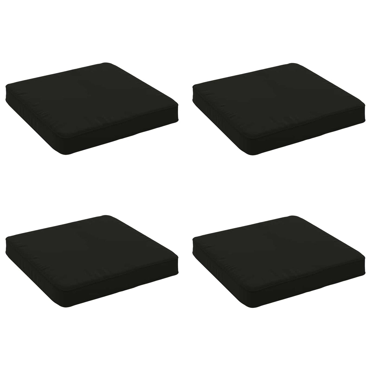 vidaXL 4-Piece Seat Cushions VUGHT 4 pcs 100% Polyester Black 2