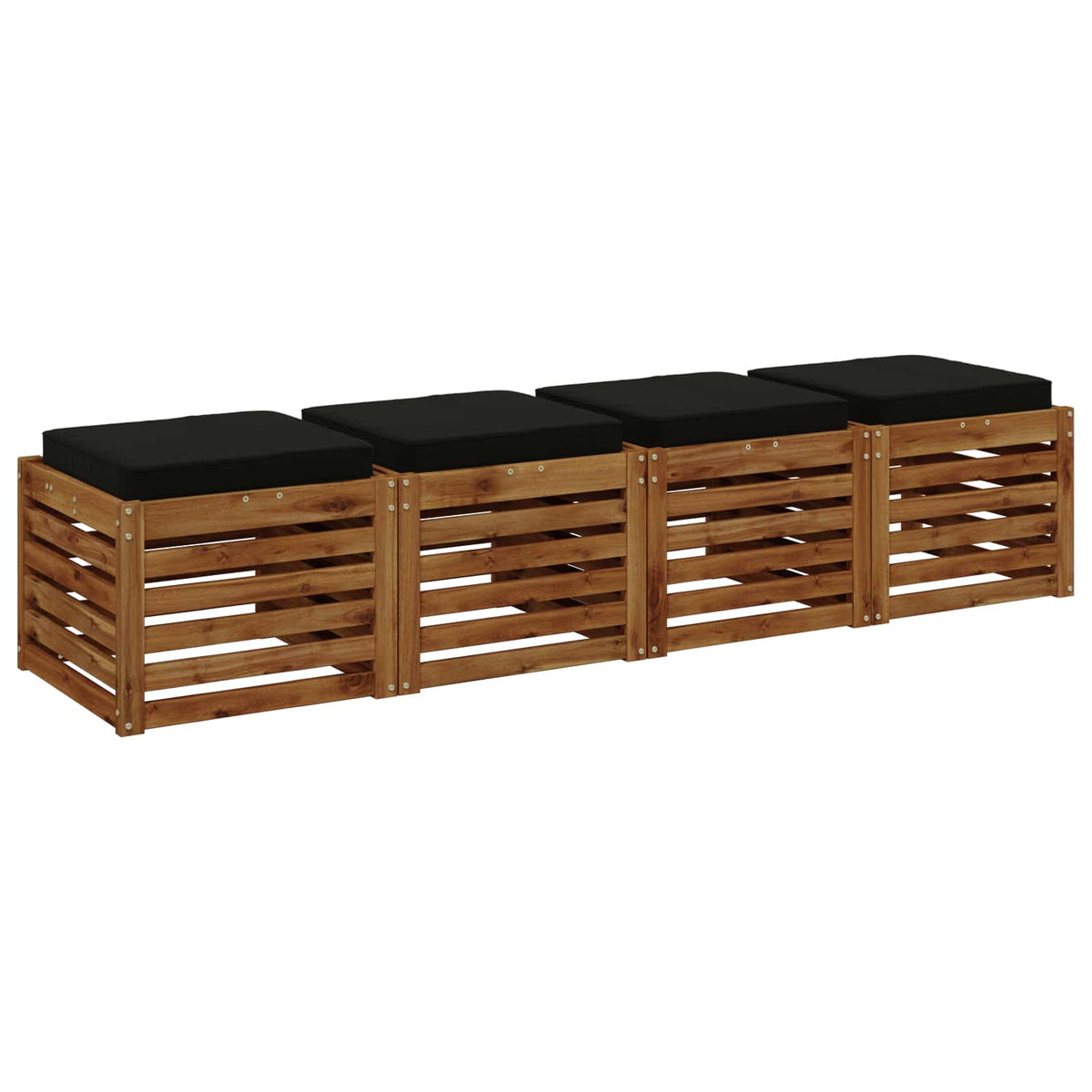 vidaXL 4-Piece Seat Cushions VUGHT 4 pcs 100% Polyester Black 3