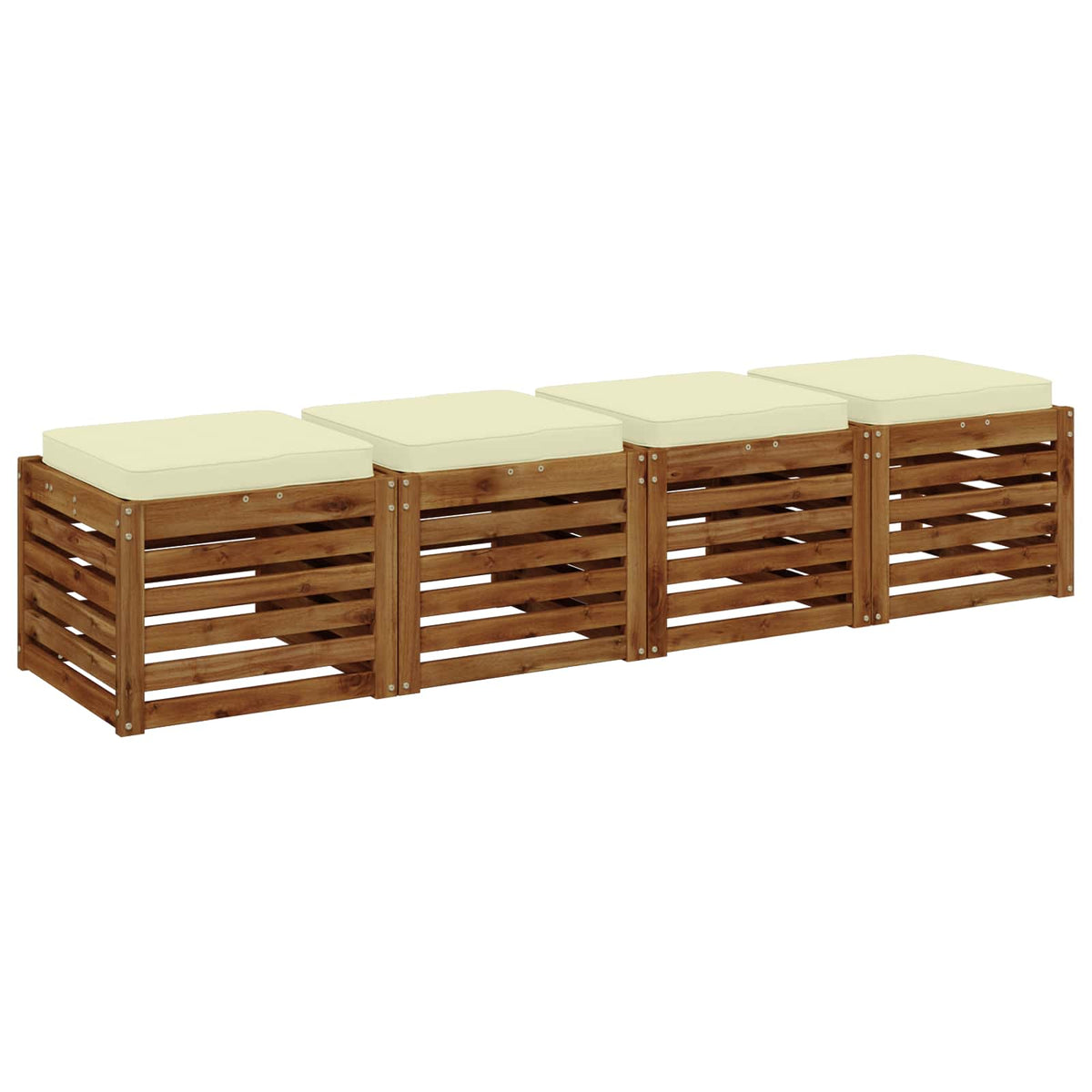 vidaXL 4-Piece Seat Cushions VUGHT 4 pcs 100% Polyester Cream 3