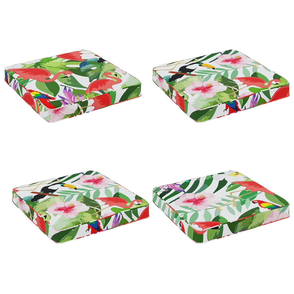 vidaXL 4-Piece Seat Cushions VUGHT 4 pcs 100% Polyester Multicolour 2
