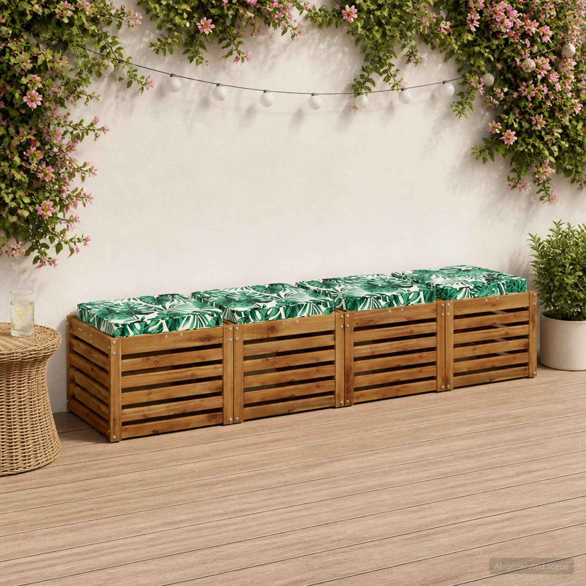 Seat Cushions VUGHT Polyester Depth Leaf Pattern