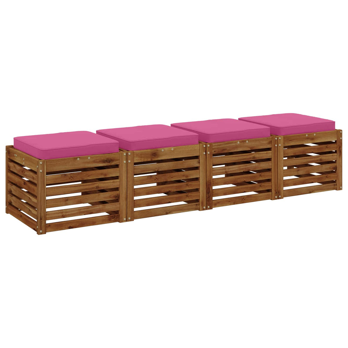 vidaXL 4-Piece Seat Cushions VUGHT 4 pcs 100% Polyester Pink 3