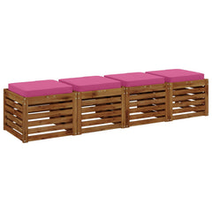 vidaXL 4-Piece Seat Cushions VUGHT 4 pcs 100% Polyester Pink 3