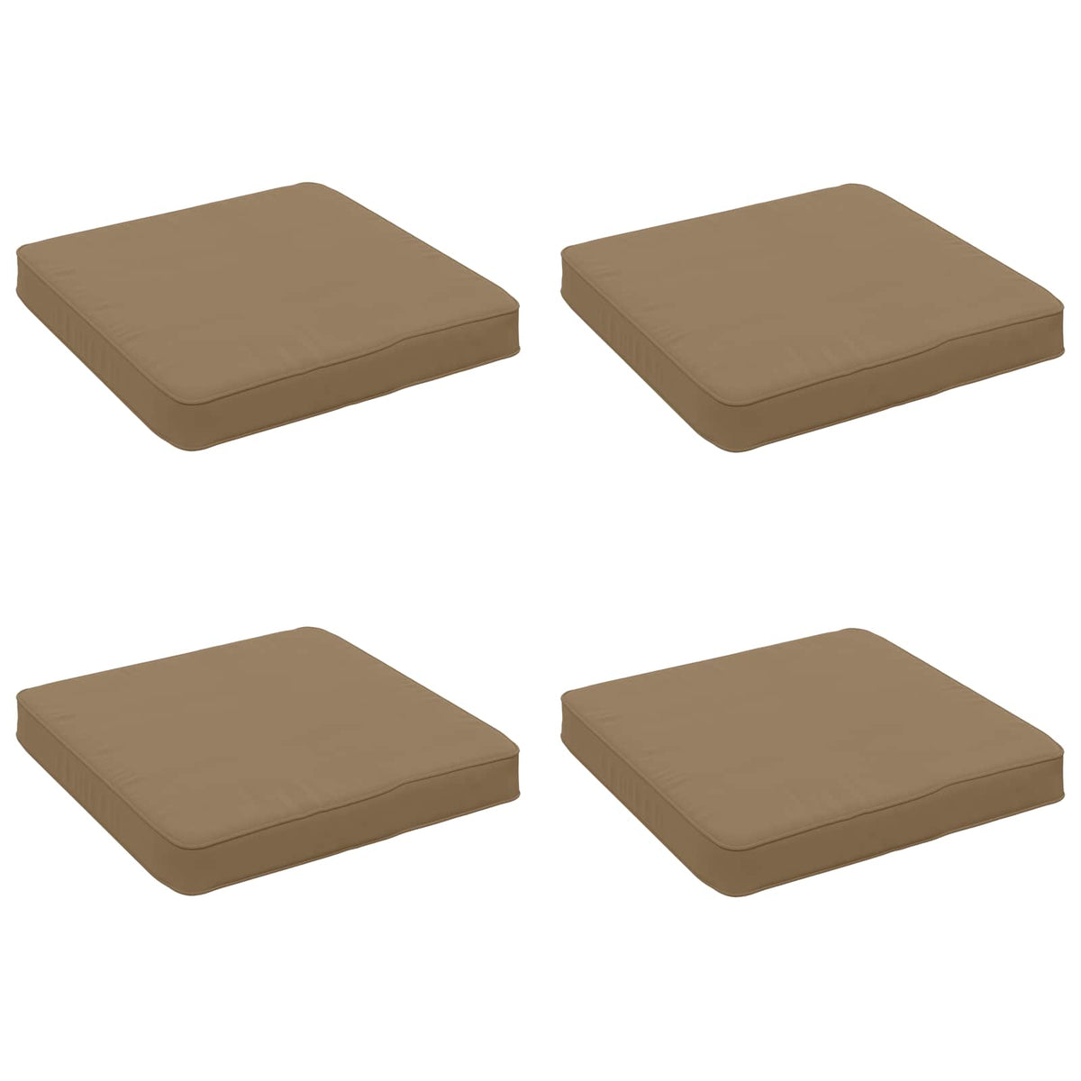vidaXL 4-Piece Seat Cushions VUGHT 4 pcs 100% Polyester Taupe 2