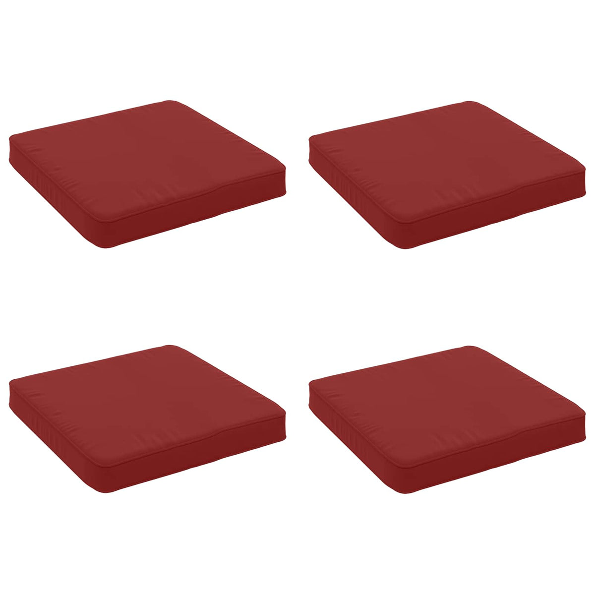 vidaXL 4-Piece Seat Cushions VUGHT 4 pcs 100% Polyester Wine Red 2