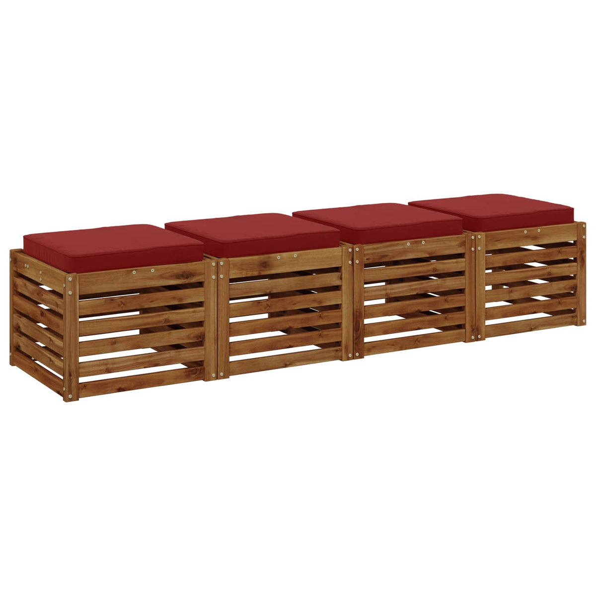 vidaXL 4-Piece Seat Cushions VUGHT 4 pcs 100% Polyester Wine Red 3