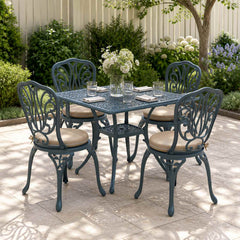 Seat Cushions SOEST 4 pcs 100% Polyester Ø 40 x 7 cm Melange Sand