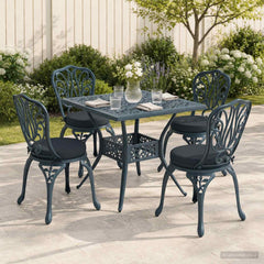 Seat Cushions SOEST 4 pcs 100% Polyester Ø 40 x 7 cm Melange Dark blue