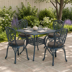 Seat Cushions SOEST 4 pcs 100% Polyester Ø 40 x 7 cm Melange Anthracite