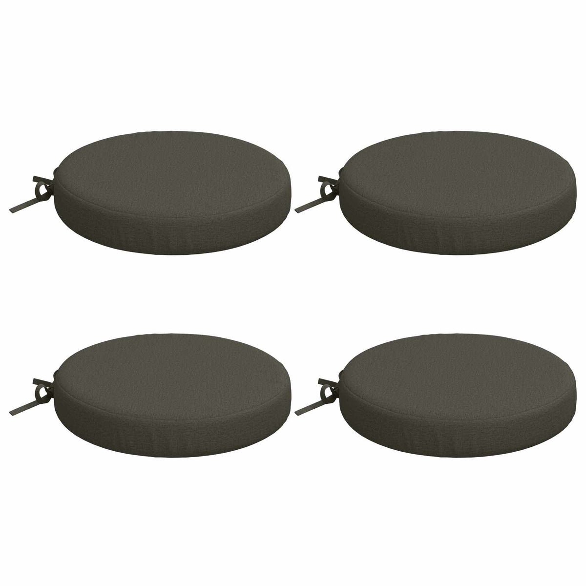 Seat Cushions SOEST 4 pcs 100% Polyester Ø 40 x 7 cm Melange Anthracite