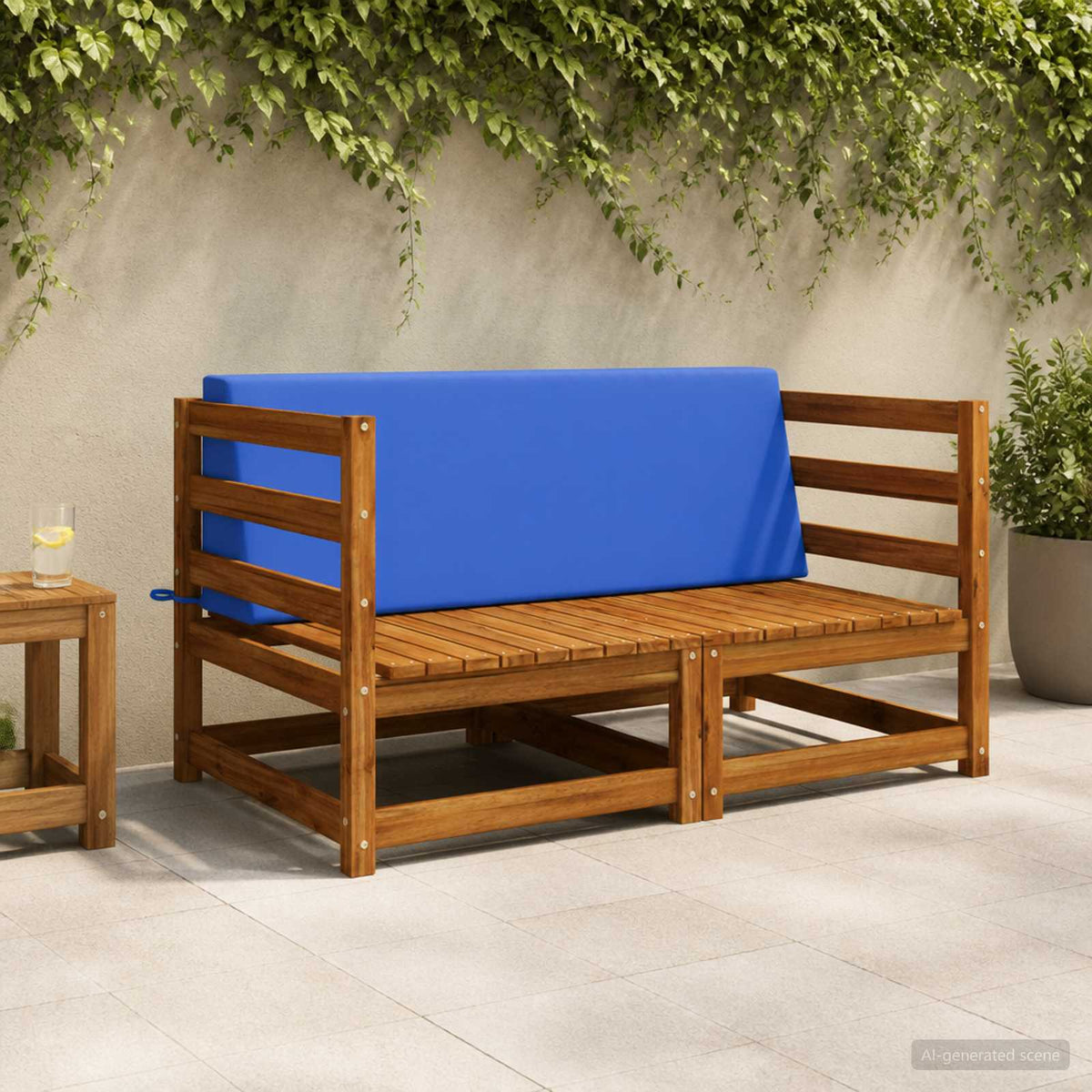 vidaXL Back Cushion SOEST 100% Polyester Royal blue 120 x 20 x 40 cm 1