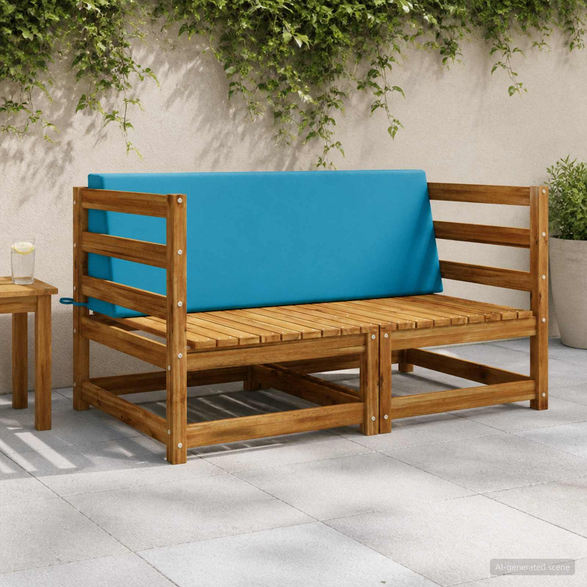 vidaXL Back Cushion SOEST 100% Polyester Light blue 120 x 20 x 40 cm 1