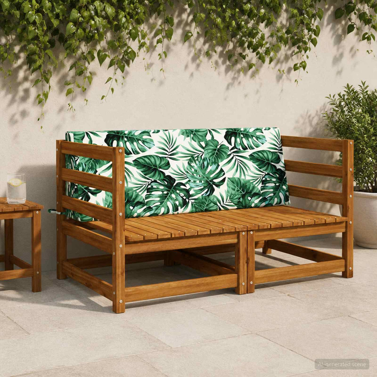 vidaXL Back Cushion SOEST 100% Polyester Leaf pattern 120 x 20 x 40 cm 1