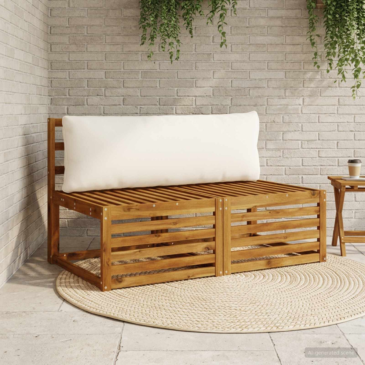 Back Cushion PUTTEN 100% Polyester Melange 120 x 40 x 15 cm White