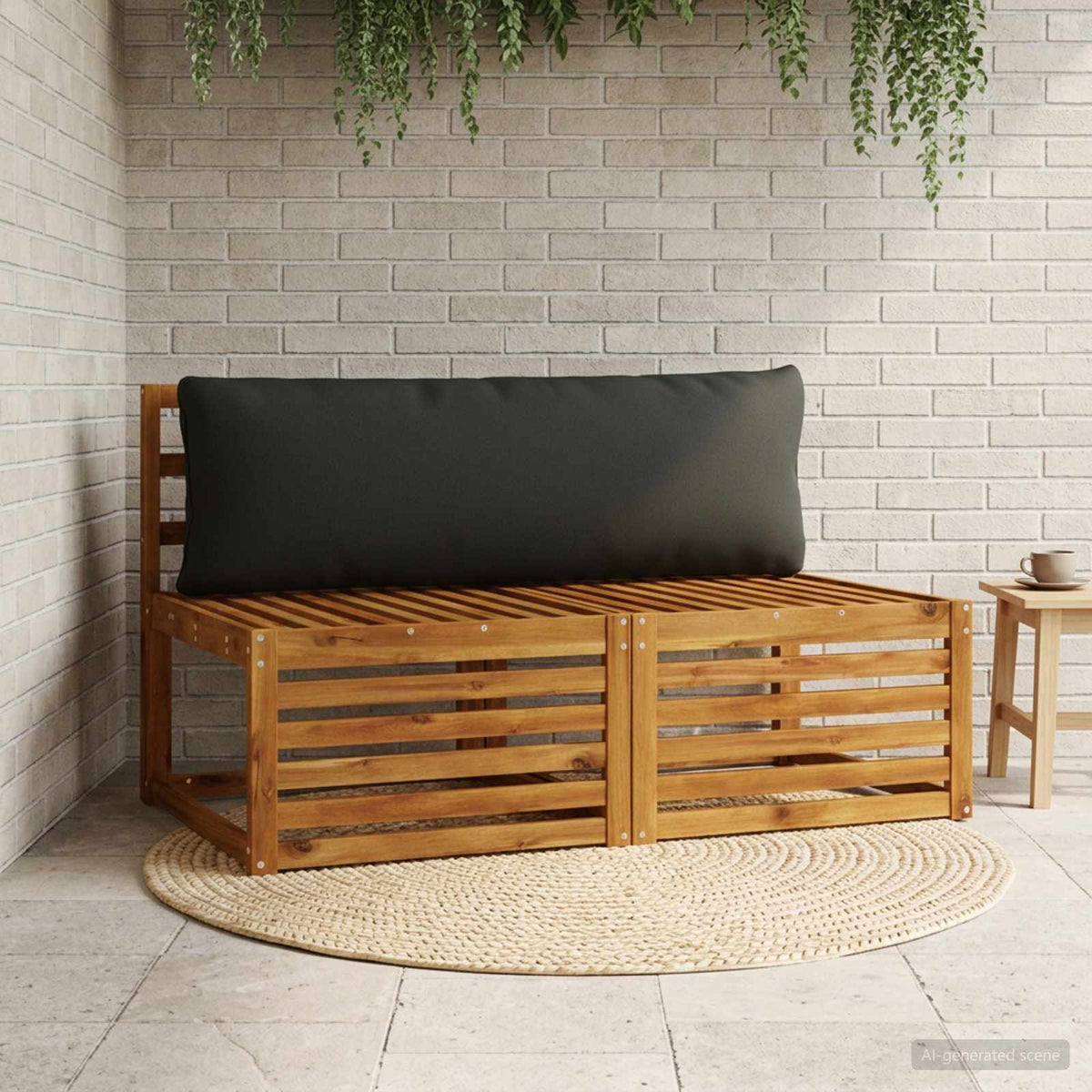 Back Cushion PUTTEN 100% Polyester Melange 120 x 40 x 15 cm Black
