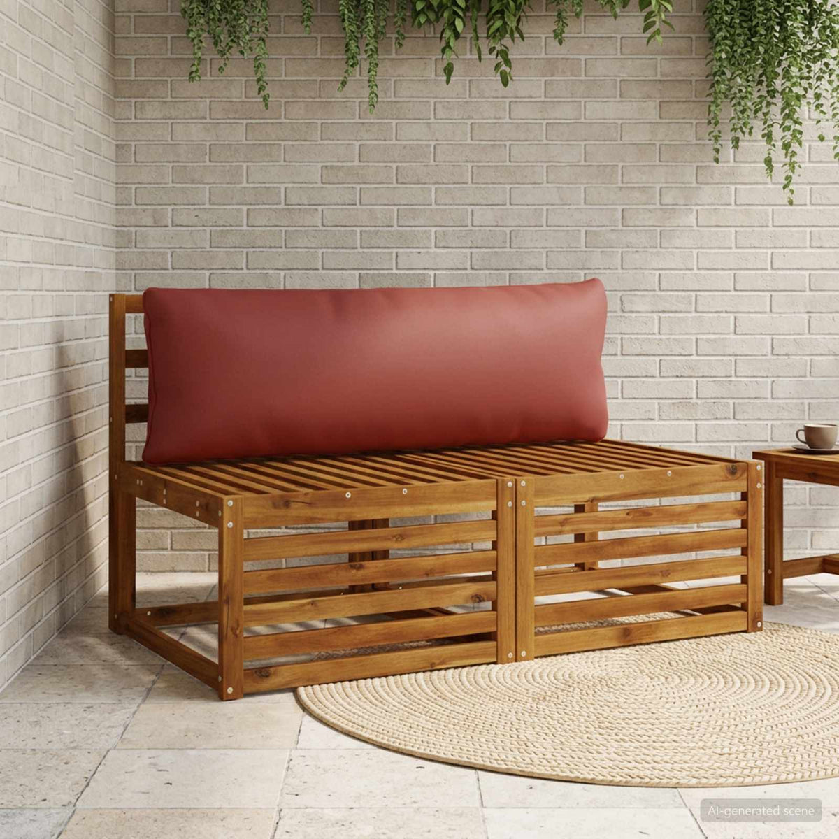 Back Cushion PUTTEN 100% Polyester Melange 120 x 40 x 15 cm Red