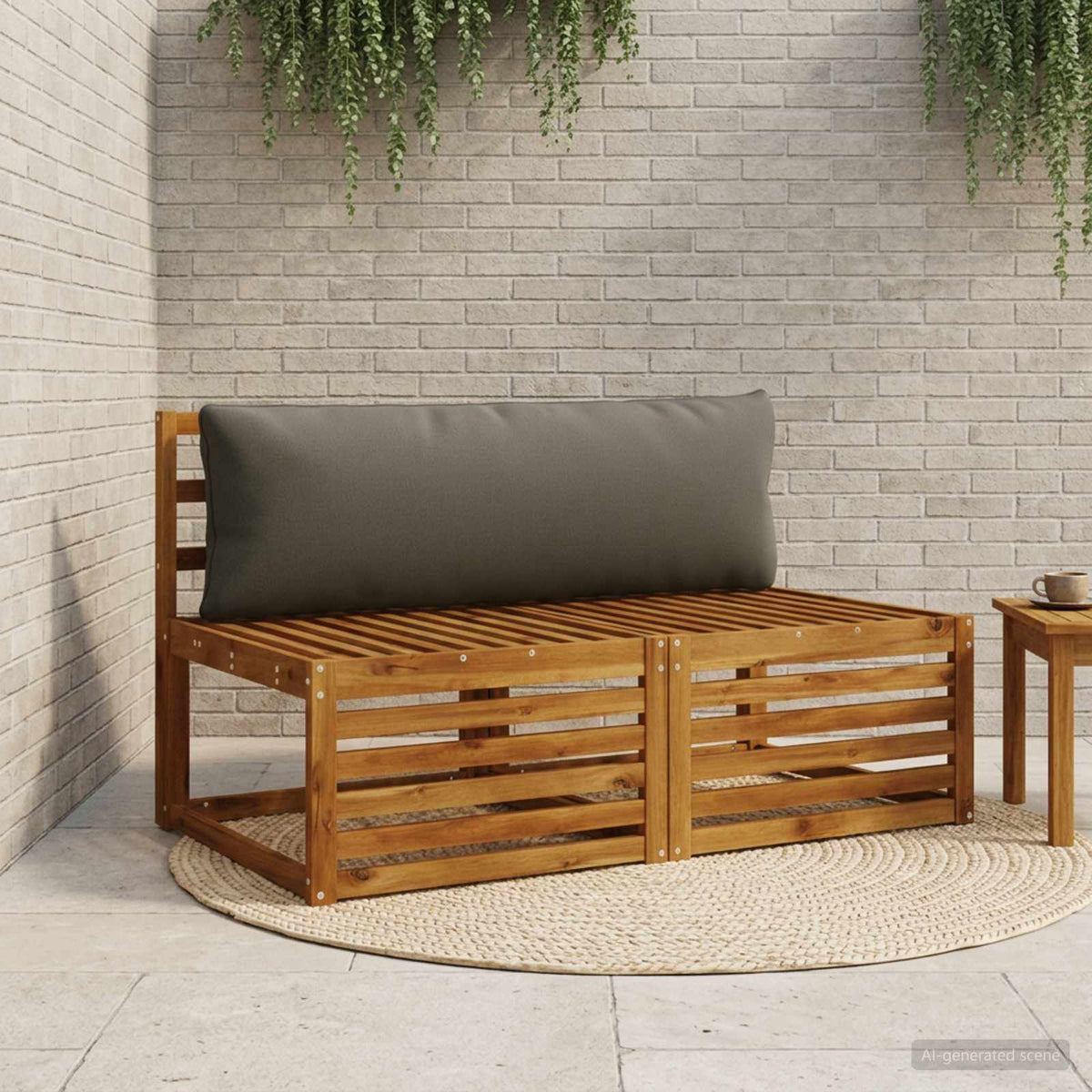 Back Cushion PUTTEN 100% Polyester Melange 120 x 40 x 15 cm Anthracite