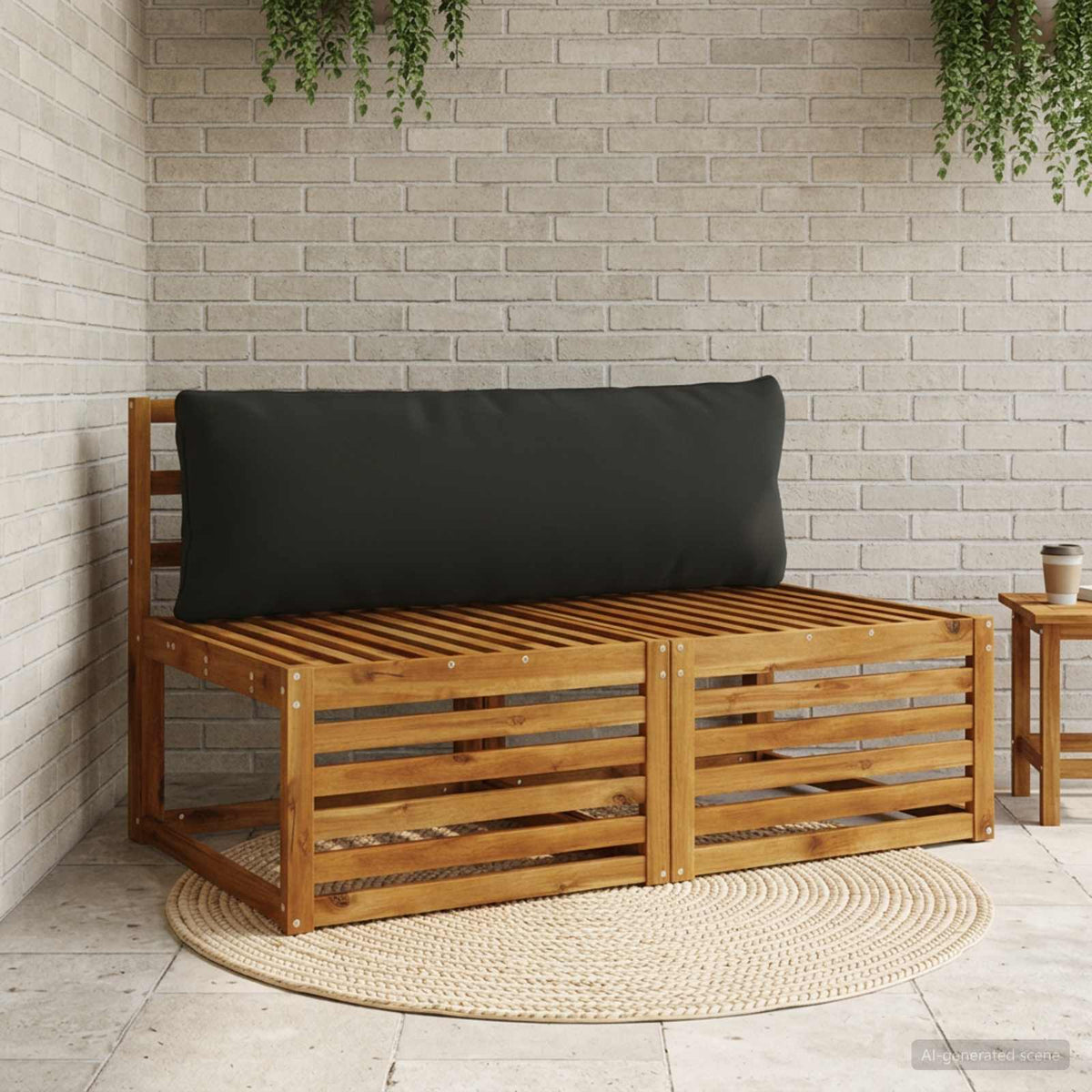 Back Cushion PUTTEN Polyester 120 x 40 x 15 cm Black