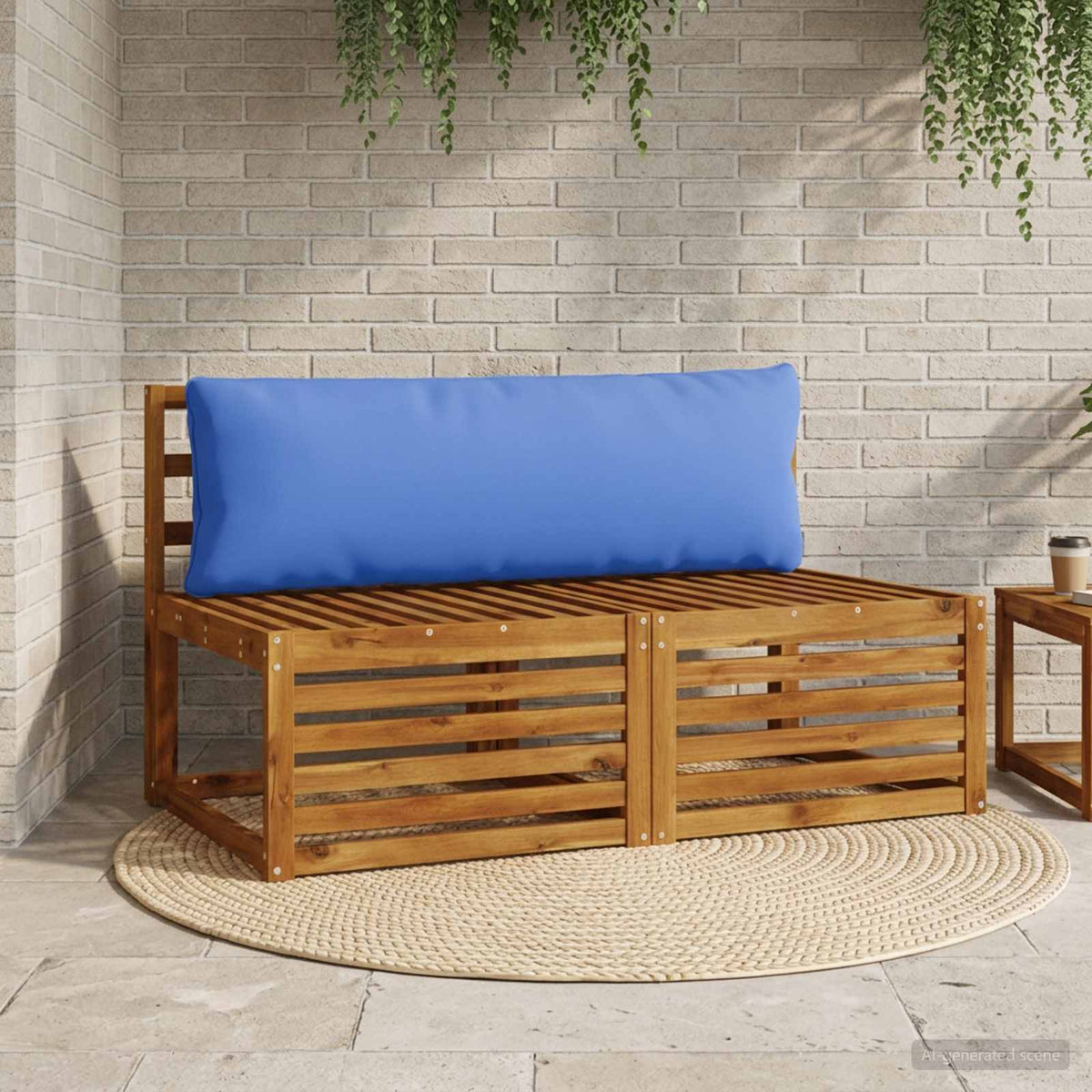 Back Cushion PUTTEN Polyester 120 x 40 x 15 cm Royal Blue