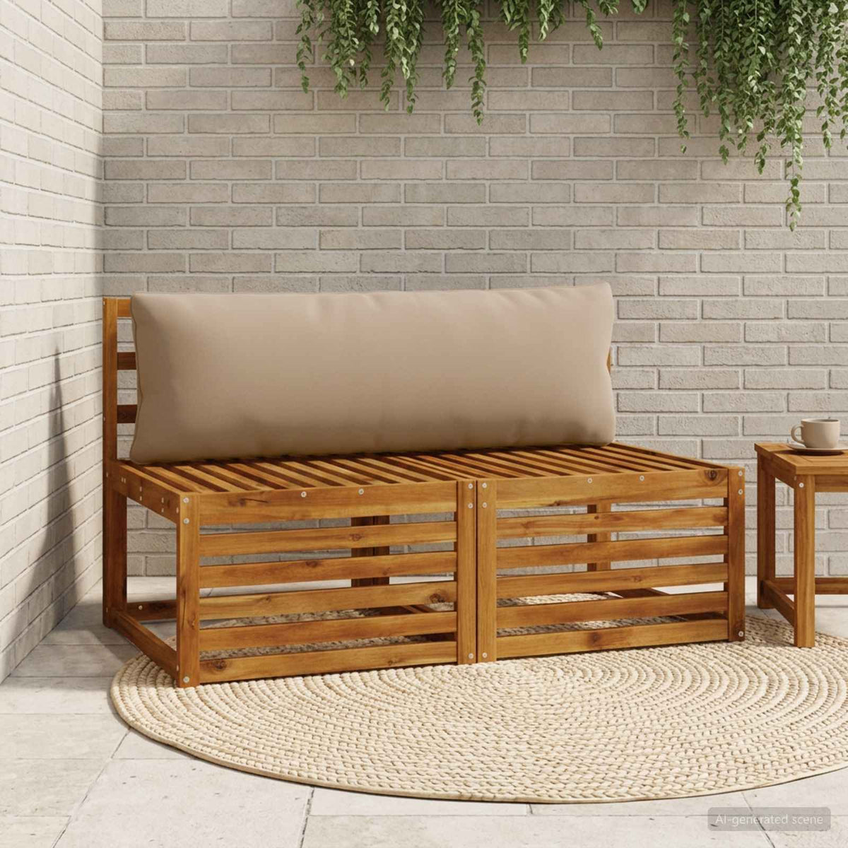 Back Cushion PUTTEN Polyester 120 x 40 x 15 cm Taupe