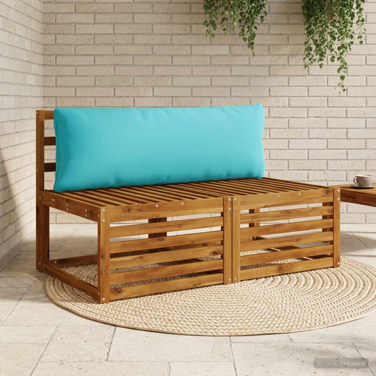 Back Cushion PUTTEN Polyester 120 x 40 x 15 cm Turquoise