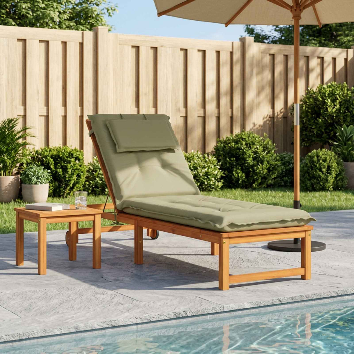 Sunlounger Cushion GEMERT 100% Polyester Melange Light green