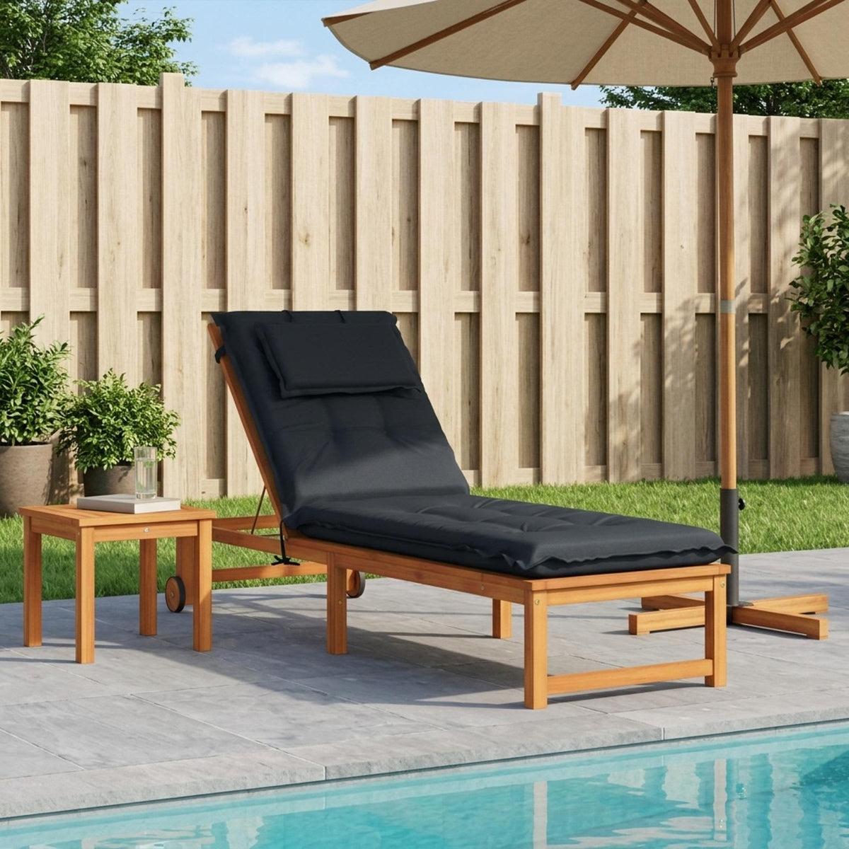Sunlounger Cushion GEMERT 100% Polyester Melange Dark blue