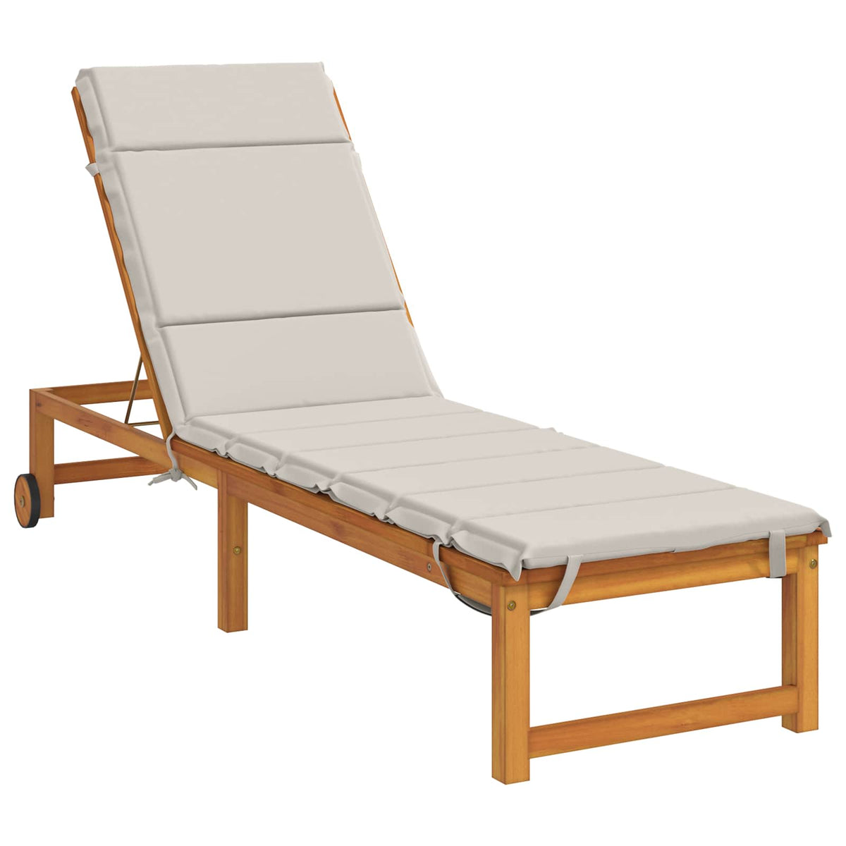 vidaXL Sunlounger Cushion GEMERT 100% Polyester White 200 x 50 x 3 cm 3