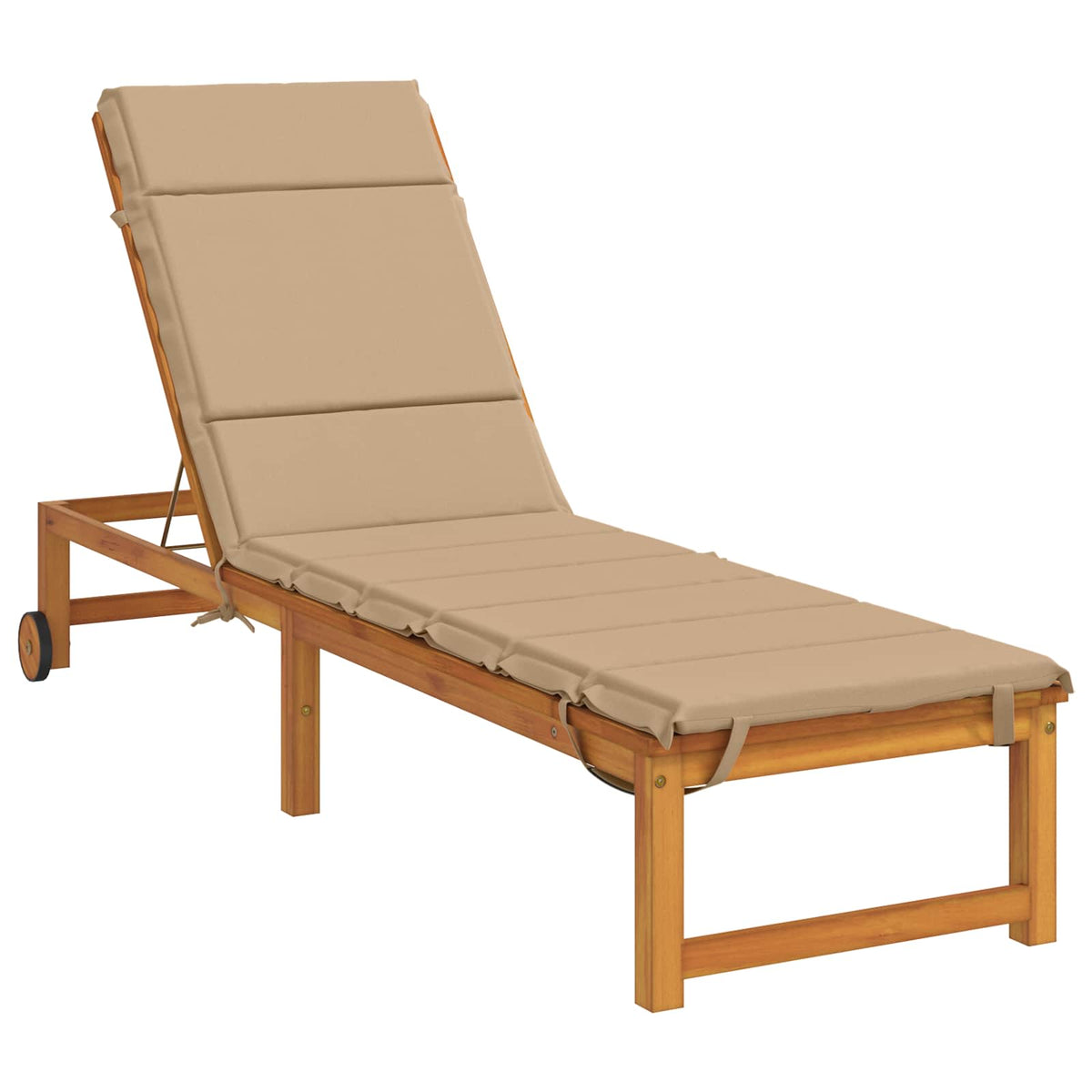 vidaXL Sunlounger Cushion GEMERT 100% Polyester Sand 200 x 50 x 3 cm 3