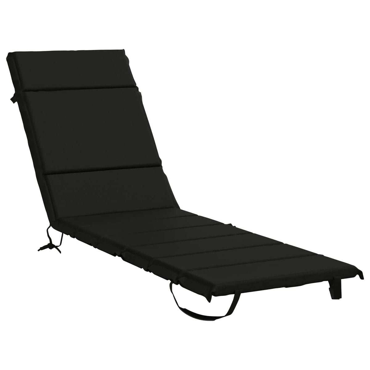 vidaXL Sunlounger Cushion GEMERT 100% Polyester Black 200 x 50 x 3 cm 2
