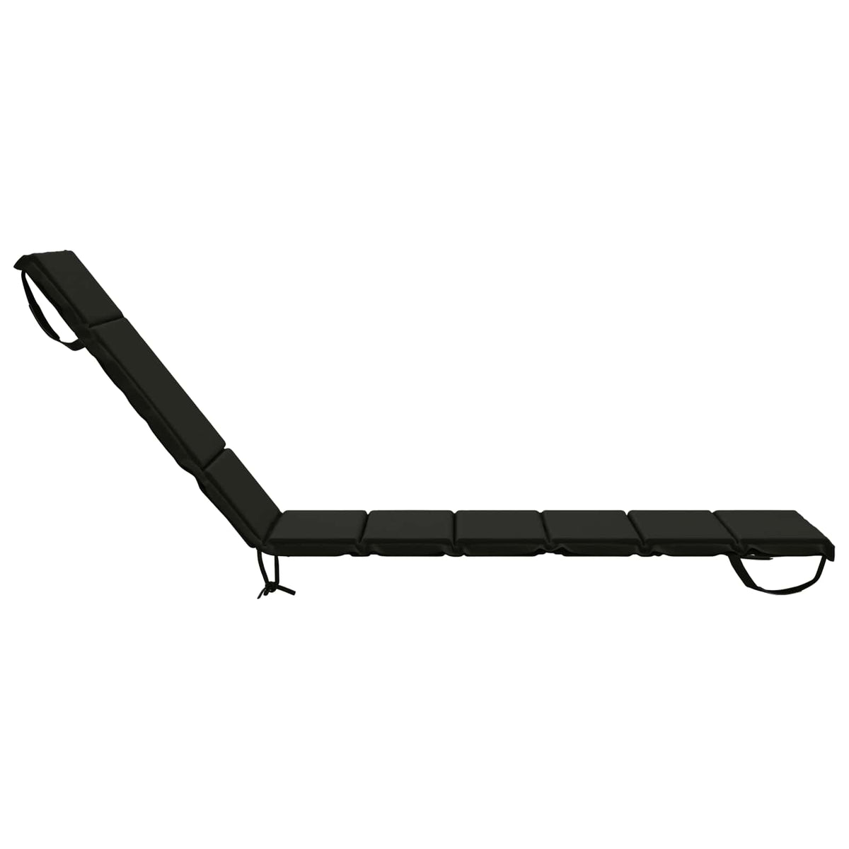 vidaXL Sunlounger Cushion GEMERT 100% Polyester Black 200 x 50 x 3 cm 5