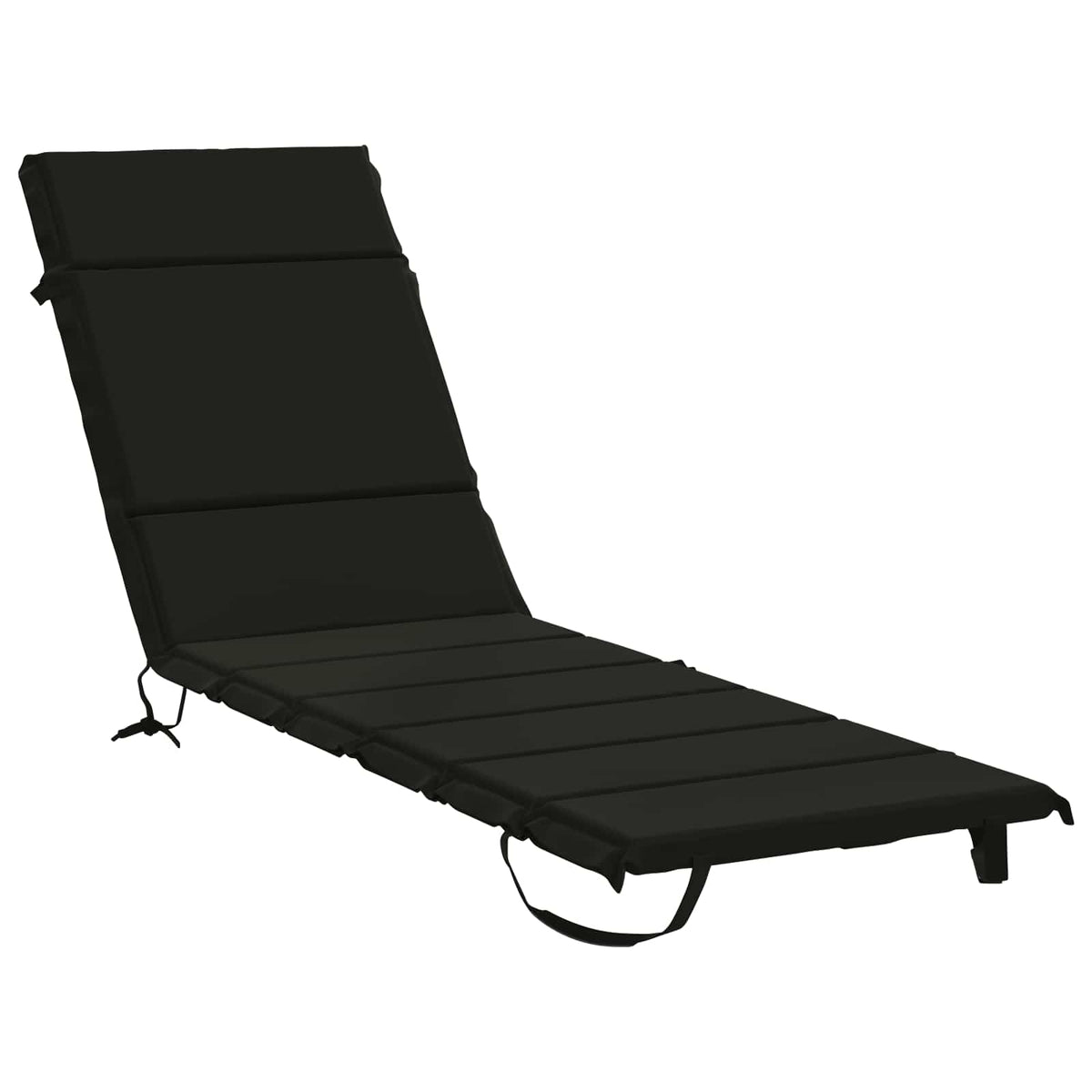 vidaXL Sunlounger Cushion GEMERT 100% Polyester Black 200 x 50 x 3 cm 2