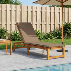 vidaXL Sunlounger Cushion GEMERT 100% Polyester Taupe 200 x 50 x 3 cm 1