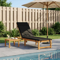 vidaXL Sunlounger Cushion GEMERT 100% Polyester Black 200 x 50 x 3 cm 1