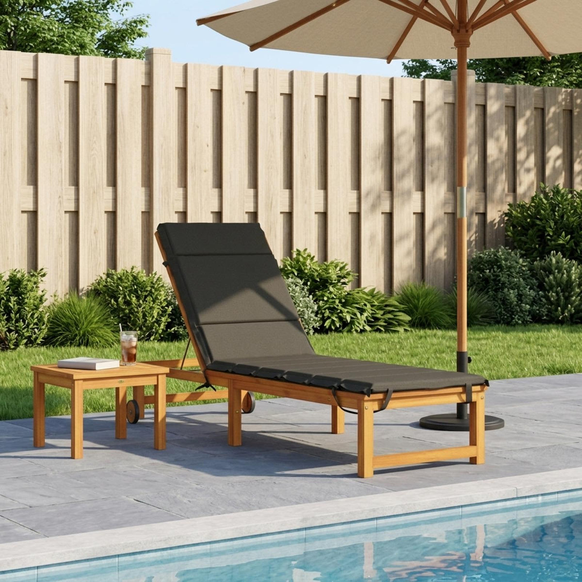 vidaXL Sunlounger Cushion GEMERT 100% Polyester Anthracite 1