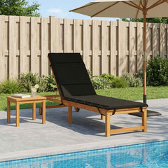 vidaXL Sunlounger Cushion GEMERT 100% Polyester Black 200 x 50 x 3 cm 1