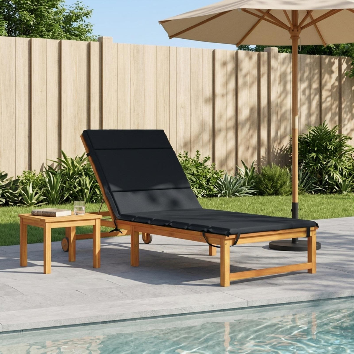 Sunlounger Cushion GEMERT 100% Polyester Melange 200 x 90 x 3 cm Dark blue