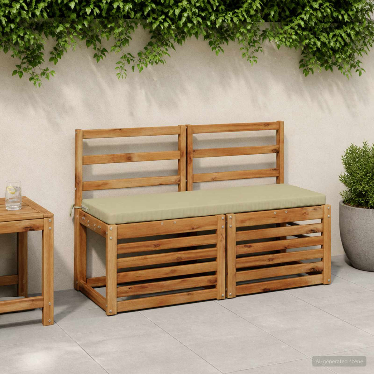 vidaXL Bench Cushions SOEST 2 pcs 100% Polyester Light Green 1