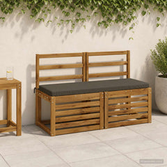 vidaXL Bench Cushions SOEST 2 pcs 100% Polyester Anthracite 1