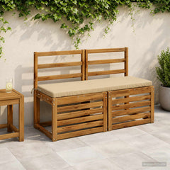 vidaXL Bench Cushions SOEST 2 pcs 100% Polyester Beige 110 x 40 x 5 cm 1