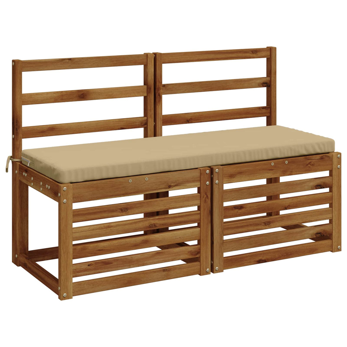 vidaXL Bench Cushions SOEST 2 pcs 100% Polyester Beige 110 x 40 x 5 cm 3