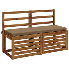 vidaXL Bench Cushions SOEST 2 pcs 100% Polyester Taupe 110 x 40 x 5 cm 3