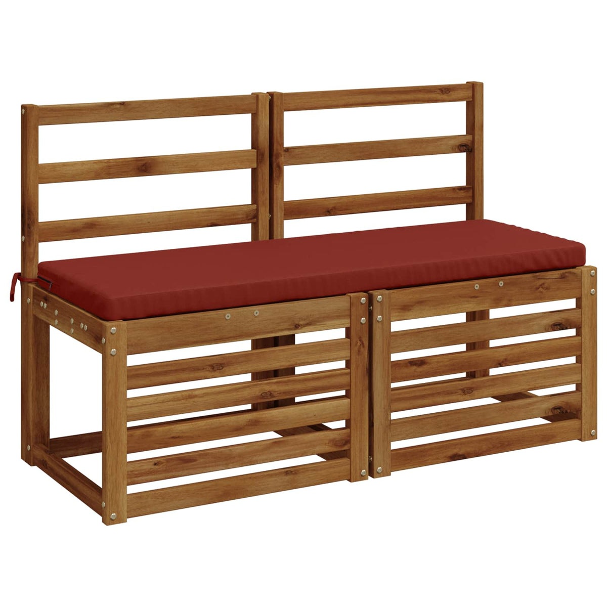 vidaXL Bench Cushions SOEST 2 pcs 100% Polyester Red 120 x 40 x 5 cm 3