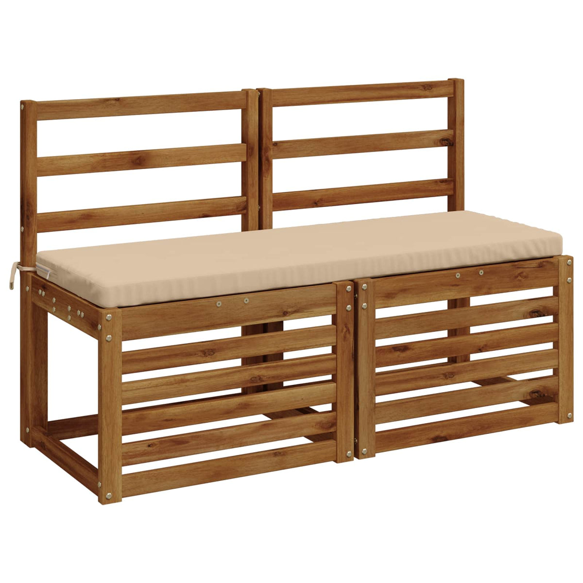 vidaXL Bench Cushions SOEST 2 pcs 100% Polyester Cream 120 x 40 x 5 cm 3